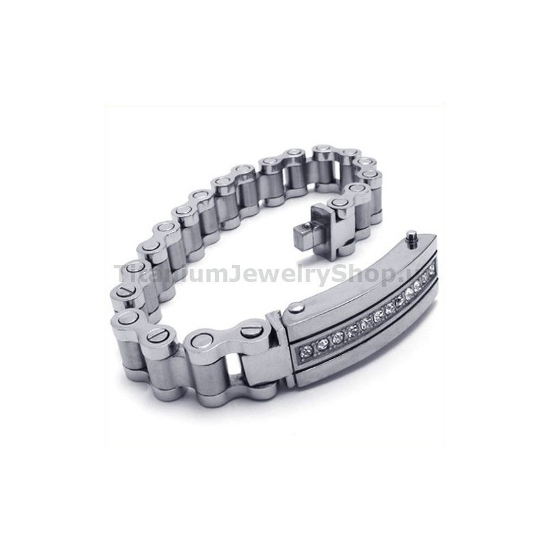 Bracciale Da Uomo In Titanio Con Diamanti Bracciale Da Uomo In Titanio Con Diamanti