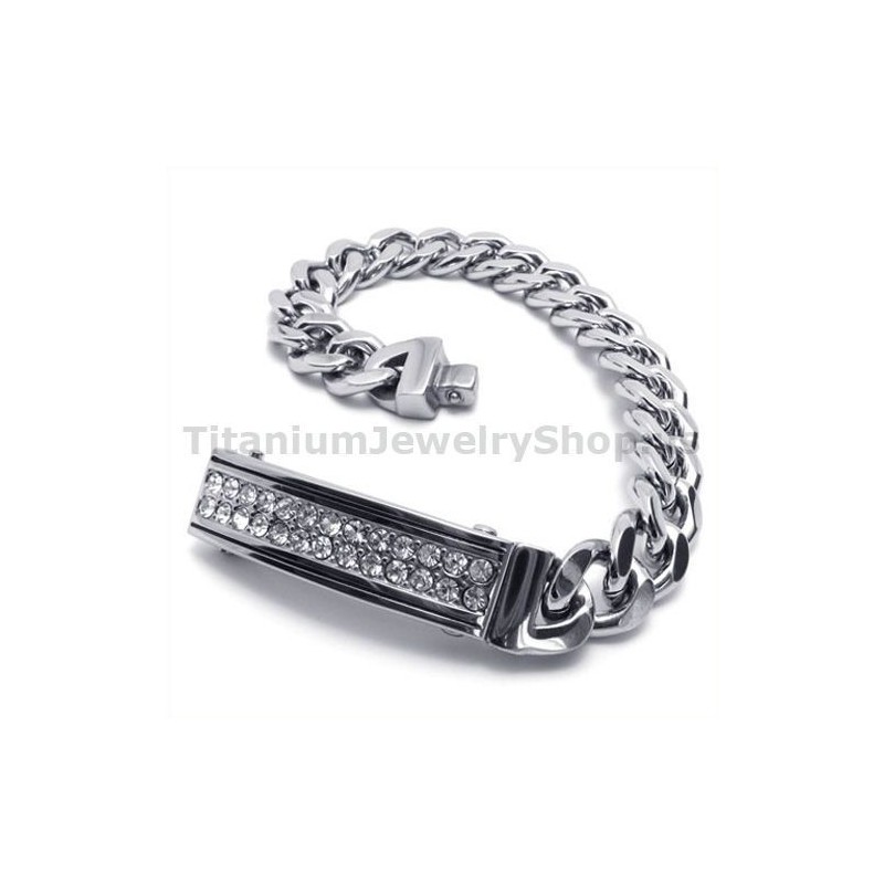 Bracciale Da Uomo In Titanio Con Diamanti Bracciale Da Uomo In Titanio Con Diamanti
