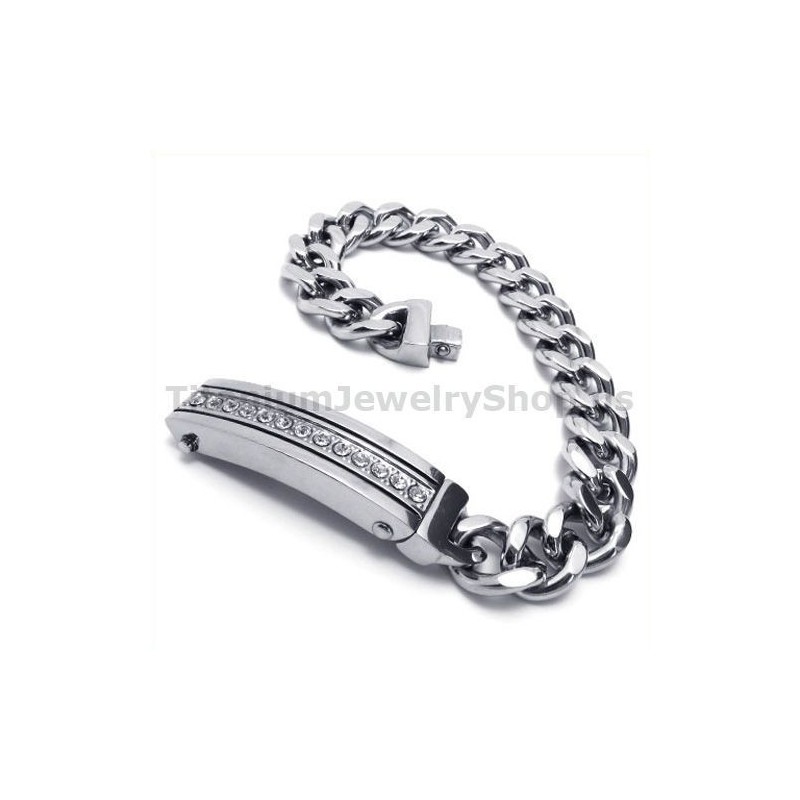 Bracciale Da Uomo In Titanio Con Diamanti Bracciale Da Uomo In Titanio Con Diamanti