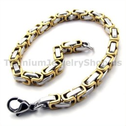 Bracciale Da Uomo In Titanio Dorato