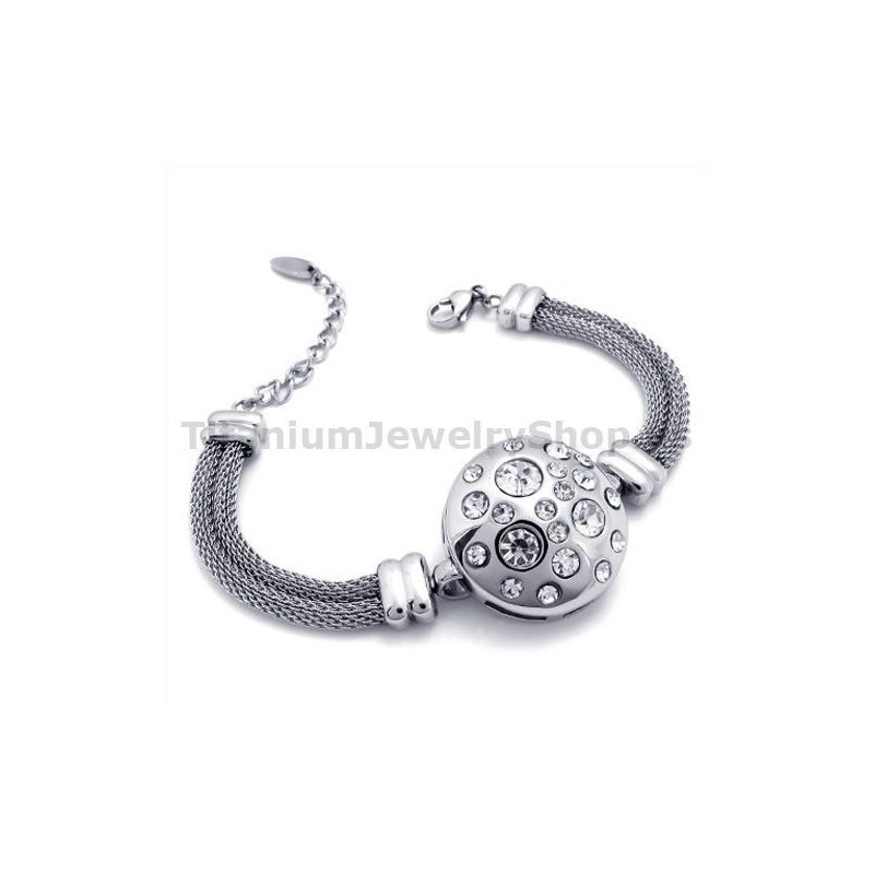 Bracciale Da Donna In Titanio Con Diamanti Bracciale Da Donna In Titanio Con Diamanti