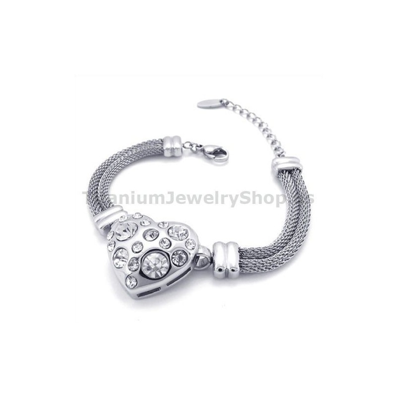 Bracciale Da Donna In Titanio Con Diamanti Bracciale Da Donna In Titanio Con Diamanti