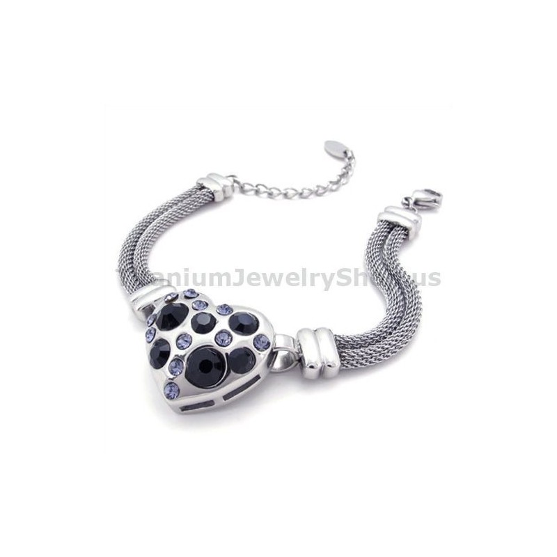 Bracciale Da Donna In Titanio Con Diamanti Bracciale Da Donna In Titanio Con Diamanti