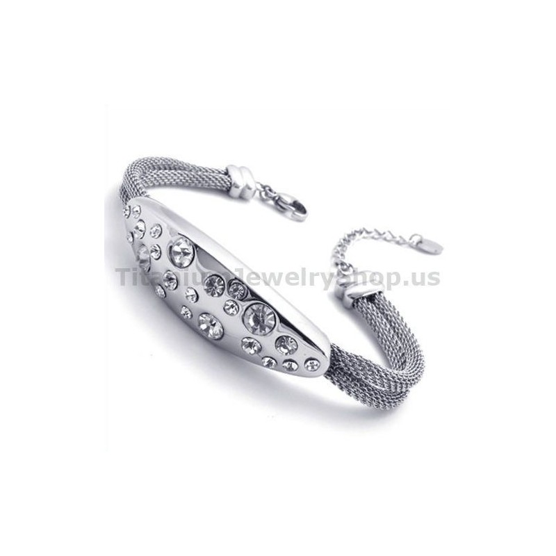 Bracciale Da Donna In Titanio Con Diamanti Bracciale Da Donna In Titanio Con Diamanti