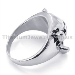 Anello In Titanio Con Teschio