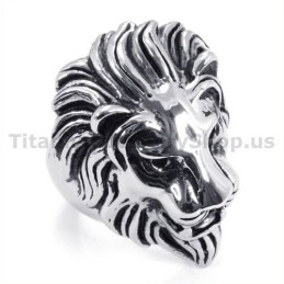 Anello In Titanio Con Leone