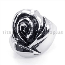 Anello In Titanio A Forma Di Fiore