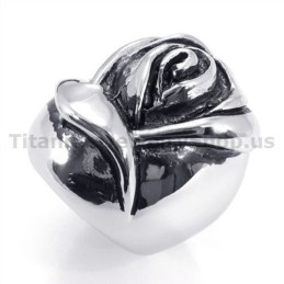 Anello In Titanio A Forma Di Fiore