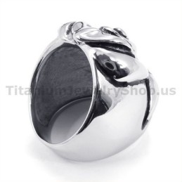 Anello In Titanio A Forma Di Fiore