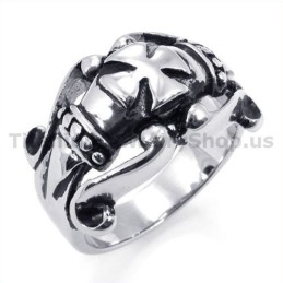 Anello In Titanio Con Croce