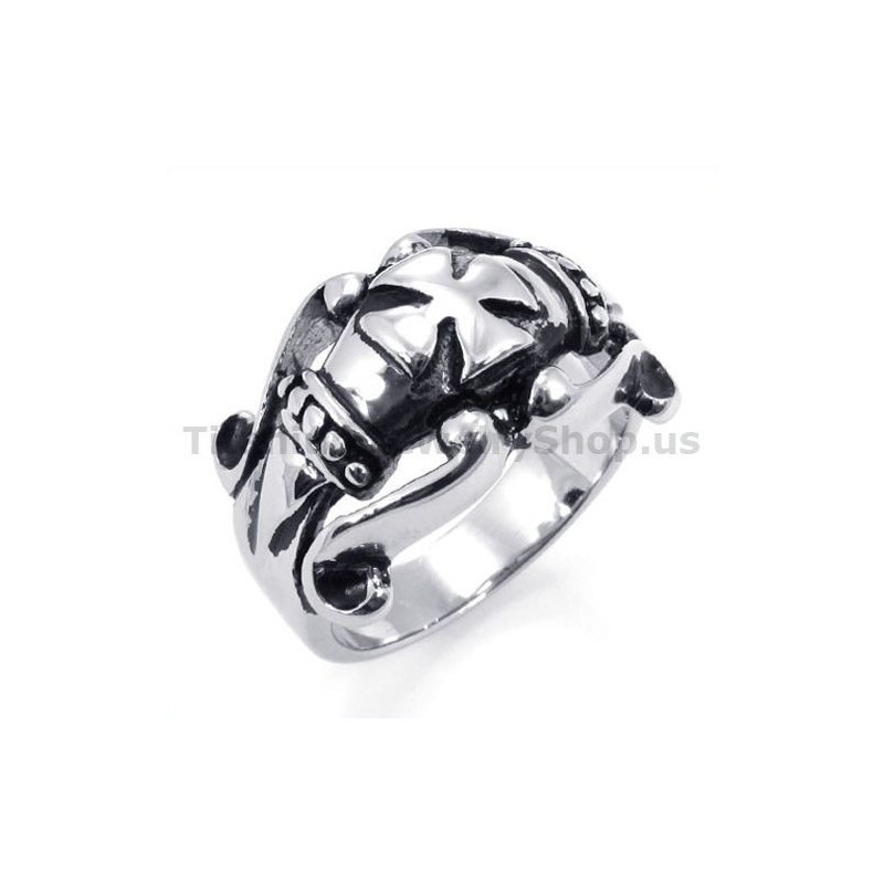 Anello In Titanio Con Croce