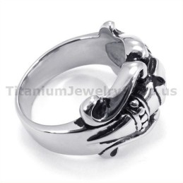Anello In Titanio Con Croce