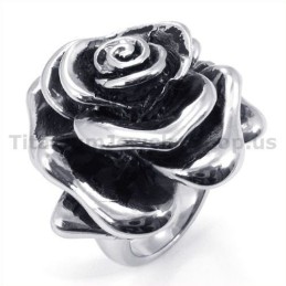 Anello In Titanio A Forma Di Fiore