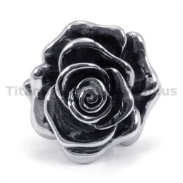 Anello In Titanio A Forma Di Fiore