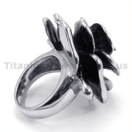 Anello In Titanio A Forma Di Fiore