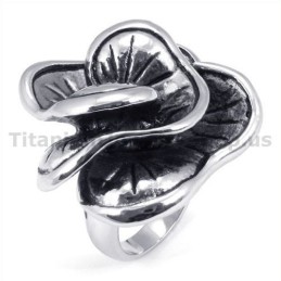 Anello In Titanio A Forma Di Fiore