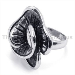 Anello In Titanio A Forma Di Fiore