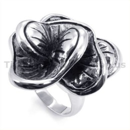 Anello In Titanio A Forma Di Fiore
