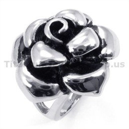 Anello In Titanio A Forma Di Fiore