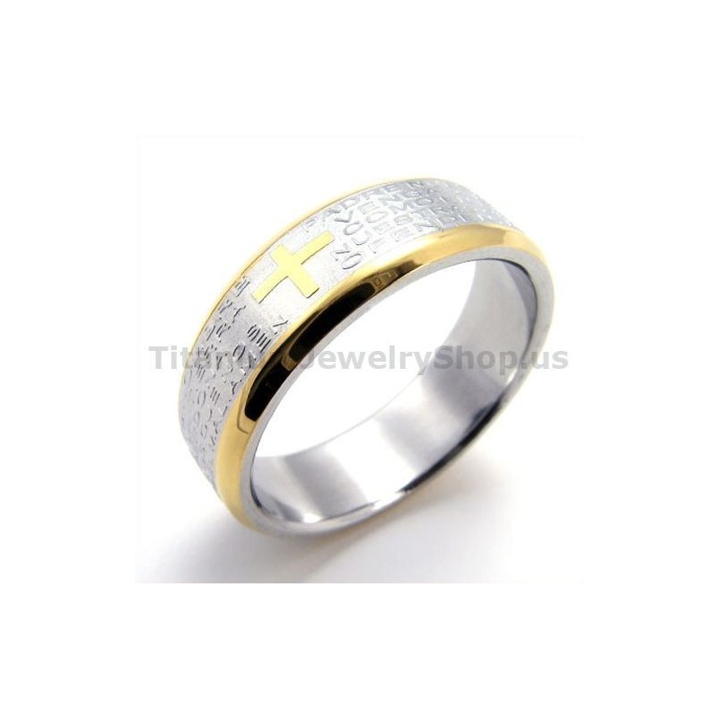 Anello In Titanio Con Croce