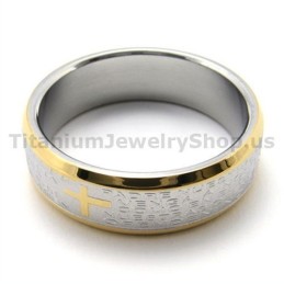 Anello In Titanio Con Croce