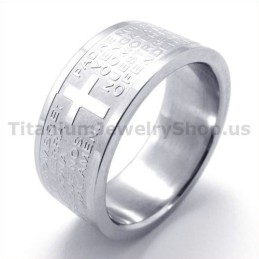Anello In Titanio Con Croce
