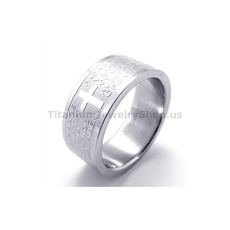 Anello In Titanio Con Croce