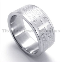 Anello In Titanio Con Croce