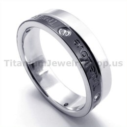 Anello True Love In Titanio Nero Con Diamante