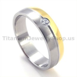 Anello In Titanio Con Diamante