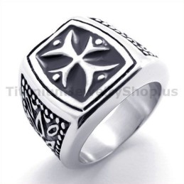 Anello In Titanio Con Croce