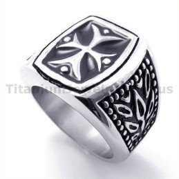 Anello In Titanio Con Croce