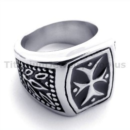 Anello In Titanio Con Croce