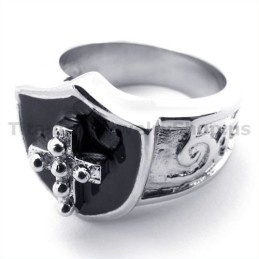 Anello In Titanio Con Croce
