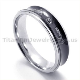 Anello Sweetheart In Titanio Nero Con Diamante