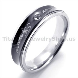 Anello Sweetheart In Titanio Nero Con Diamante