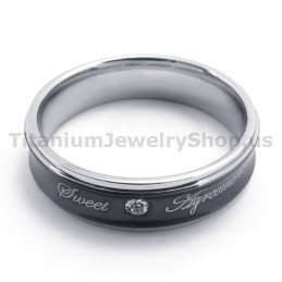 Anello Sweetheart In Titanio Nero Con Diamante