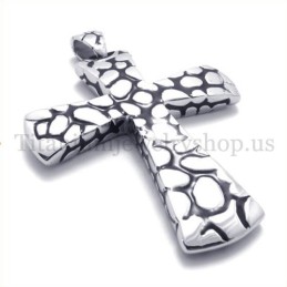 Ciondolo A Croce In Titanio Con Motivo Silver Scree