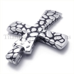 Ciondolo A Croce In Titanio Con Motivo Silver Scree