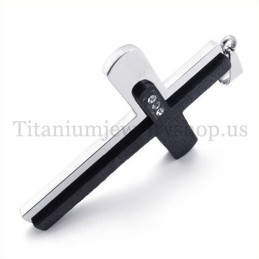 Ciondolo A Croce In Titanio Con Due Strati Di Stile Biblico