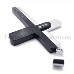 Ciondolo A Croce In Titanio Con Due Strati Di Stile Biblico