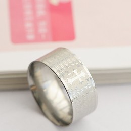Anello In Titanio Con Croce Dell'Uomo Della Bibbia