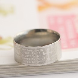 Anello In Titanio Con Croce Dell'Uomo Della Bibbia
