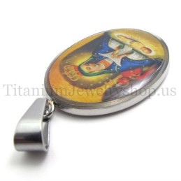 Ciondolo In Titanio Della Serie Madonna E Gesù
