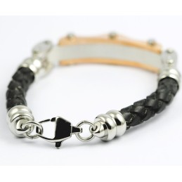 Bracciale In Pelle Di Titanio Con Tabella Murale