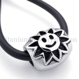 Ciondolo In Titanio Con Perlina Portafortuna A Forma Di Girasole, Ellissoidale