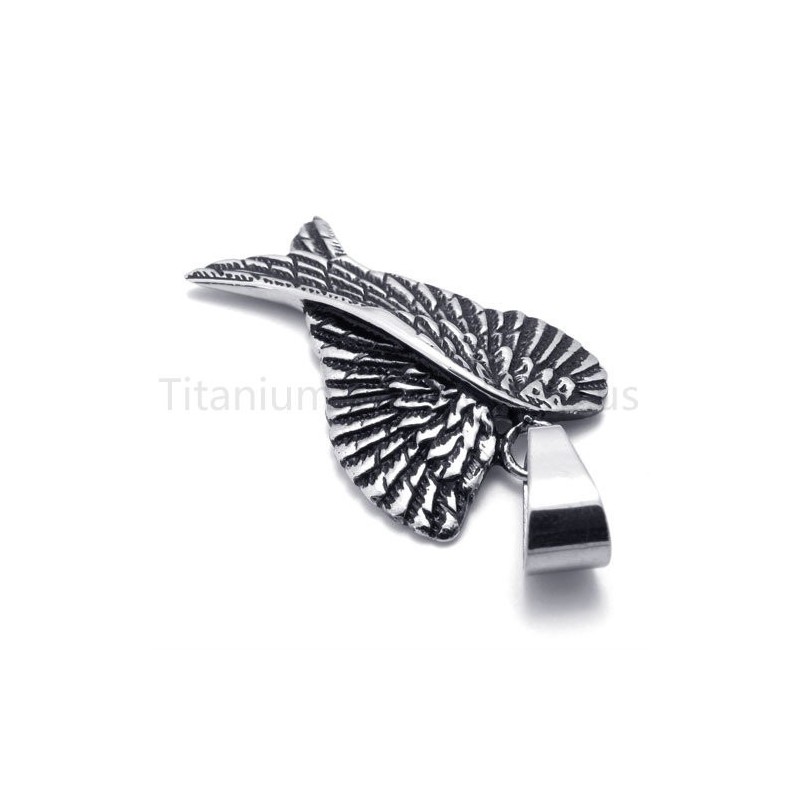 Nuovo Ciondolo Classico In Titanio Con Ala Da Diavolo