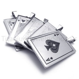 Nuovi Ciondoli In Titanio Con Carte Da Gioco Argentate