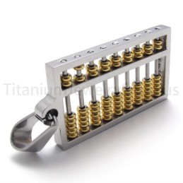 Nuovo Ciondolo In Titanio Abacus Dorato