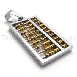 Nuovo Ciondolo In Titanio Abacus Dorato